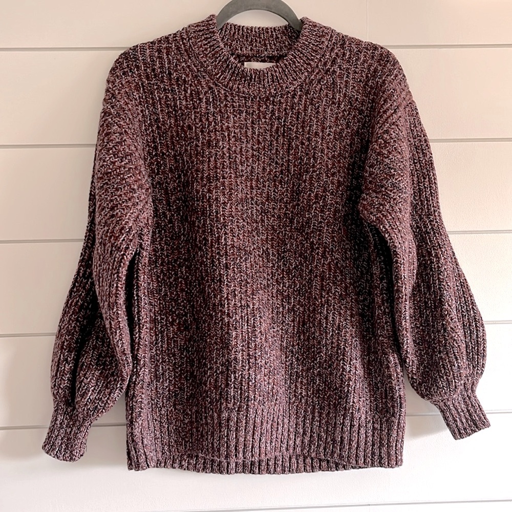 Wilfred Purple Chunky Knit Crew Neck Sweater